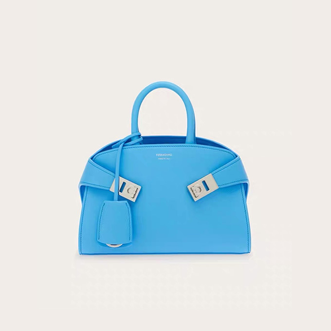 salvatore ferragamo mini hug dual gancio nappa leather top handle bag #215975